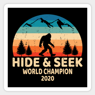 Bigfoot Hide & Seek World Champion 2020, Funny Design Retro Social Distancing Quarantine Buddies Magnet